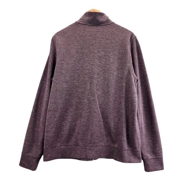 LL Bean Sweatshirt Jacket Full-Zip Plum Weave M Cotton Polyester Traditional Fit - Picture 6 of 14